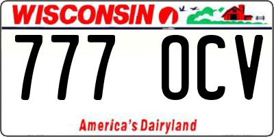 WI license plate 777OCV