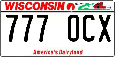 WI license plate 777OCX