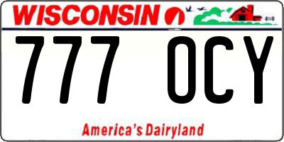 WI license plate 777OCY