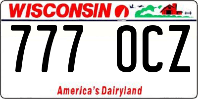WI license plate 777OCZ