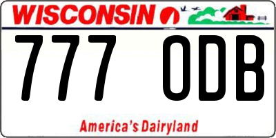 WI license plate 777ODB