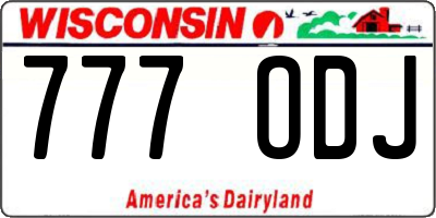 WI license plate 777ODJ