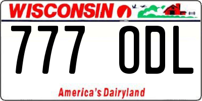 WI license plate 777ODL