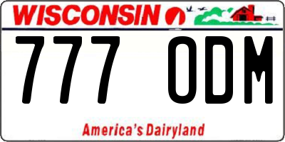 WI license plate 777ODM