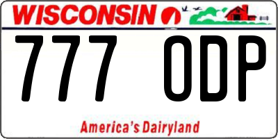 WI license plate 777ODP