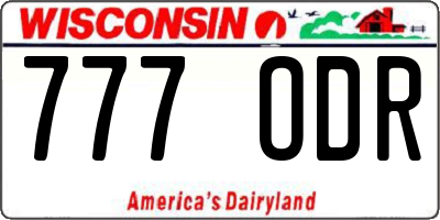 WI license plate 777ODR