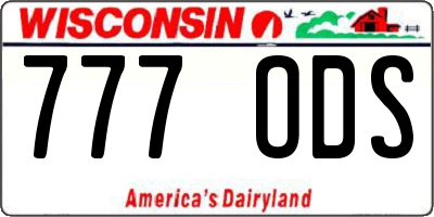 WI license plate 777ODS