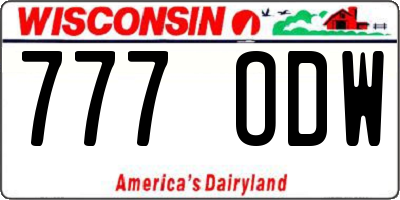 WI license plate 777ODW