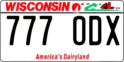 WI license plate 777ODX