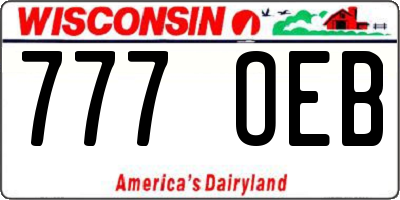 WI license plate 777OEB