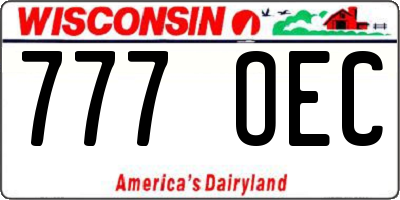 WI license plate 777OEC