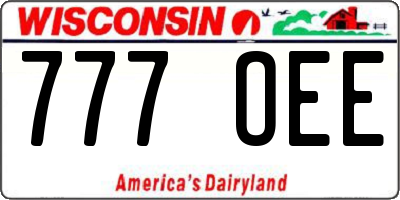 WI license plate 777OEE