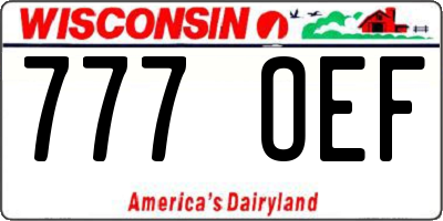 WI license plate 777OEF