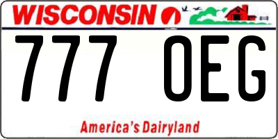 WI license plate 777OEG