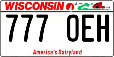 WI license plate 777OEH