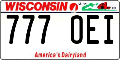 WI license plate 777OEI