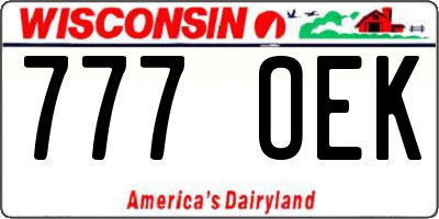 WI license plate 777OEK