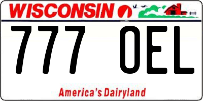 WI license plate 777OEL
