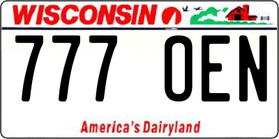 WI license plate 777OEN