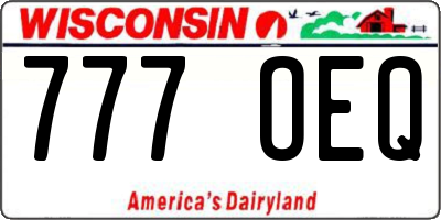 WI license plate 777OEQ