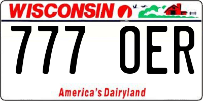 WI license plate 777OER