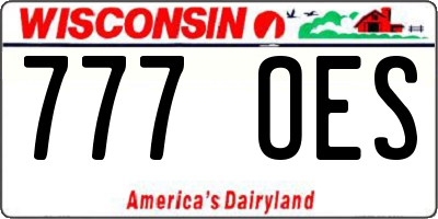 WI license plate 777OES