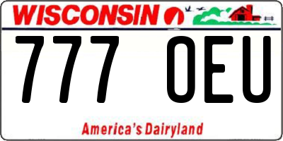WI license plate 777OEU