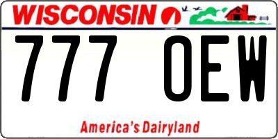 WI license plate 777OEW
