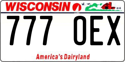 WI license plate 777OEX