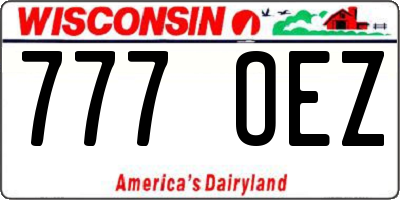WI license plate 777OEZ