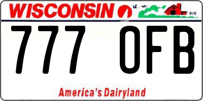 WI license plate 777OFB