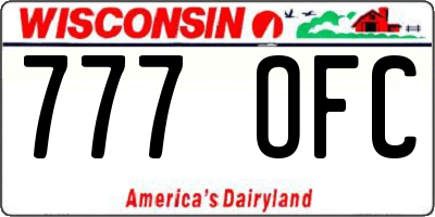 WI license plate 777OFC