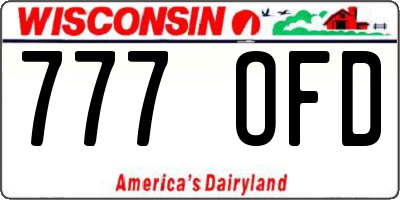 WI license plate 777OFD