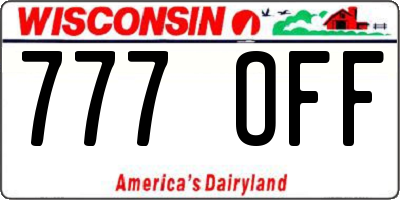 WI license plate 777OFF