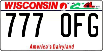 WI license plate 777OFG