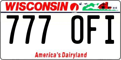WI license plate 777OFI