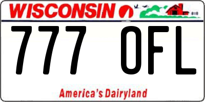 WI license plate 777OFL