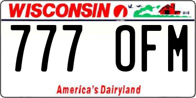 WI license plate 777OFM