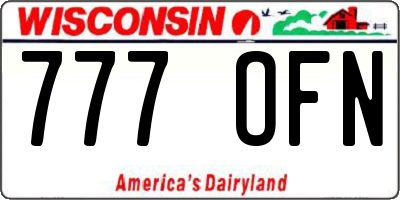 WI license plate 777OFN