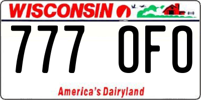 WI license plate 777OFO