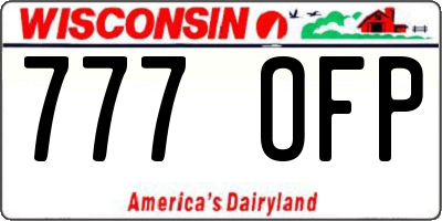 WI license plate 777OFP