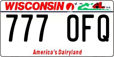 WI license plate 777OFQ