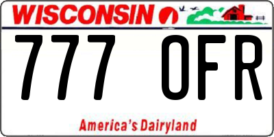 WI license plate 777OFR