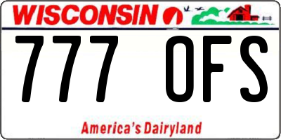 WI license plate 777OFS