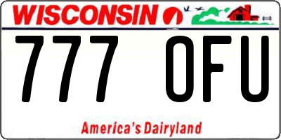 WI license plate 777OFU
