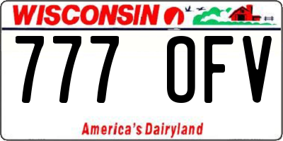 WI license plate 777OFV