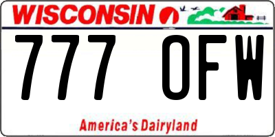 WI license plate 777OFW