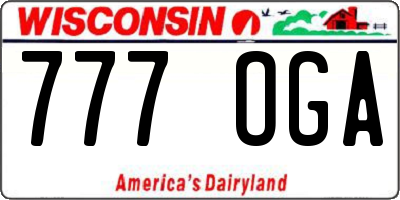 WI license plate 777OGA