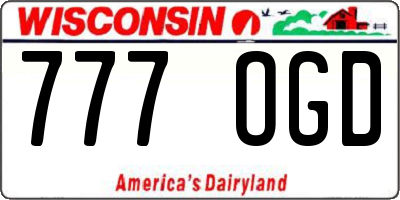 WI license plate 777OGD