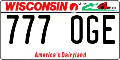 WI license plate 777OGE